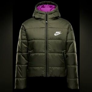 WOMEN'S NIKE SPORTSWEAR THERMA-FIT REPEL JACKET - OLIVE/VIVID PURPLE NWT